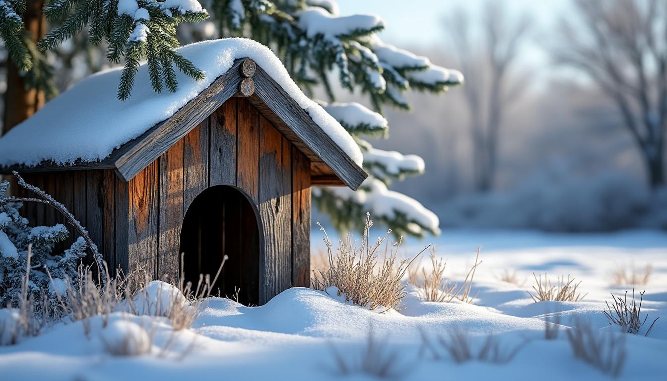 découvrez notre sélection de niches pour chien adaptées à l'extérieur en hiver, offrant confort et protection contre le froid à votre compagnon.